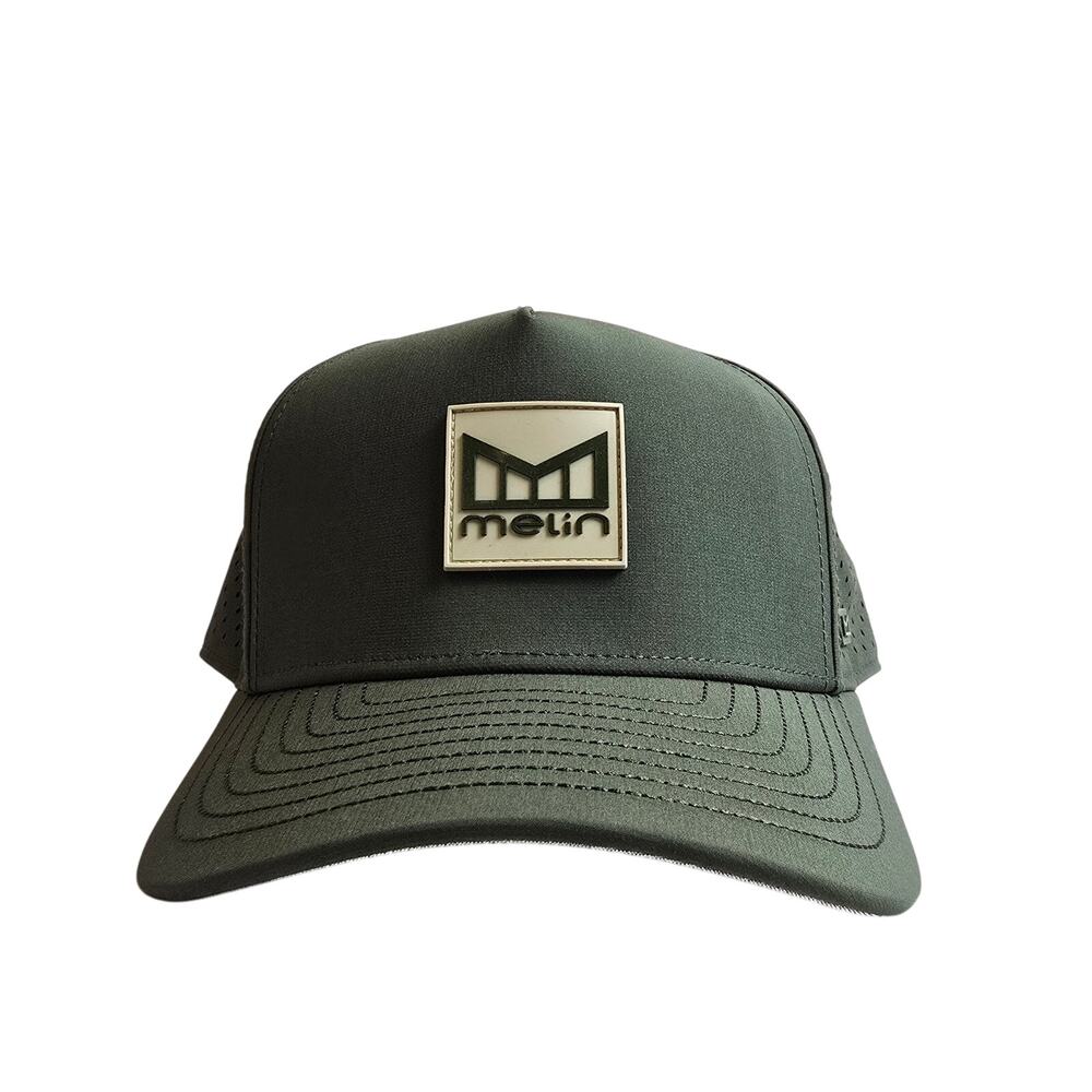Melin Hydro Odessey Stacked Hat Classic Fit Snapback Cap Canopy Khaki Odysea